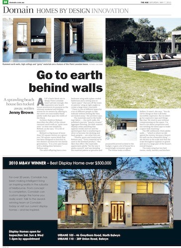 Robson Rak Architects – The Age Newspaper May 2011