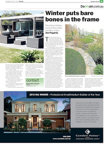 Robson Rak Architects – The Age Newspaper May 2011